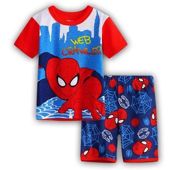 Spideman Summer Short Sleeve Kids boys Cartoon Casual pajamas