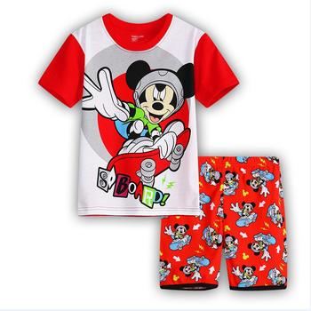 Cartoon Kids Child Baby Boy Summer Short Sleeve Nightgown Sleepwear Pajamas Set