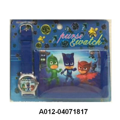 PJ mask watch and wallet set kids cute watch wallet set 2018 hot selling